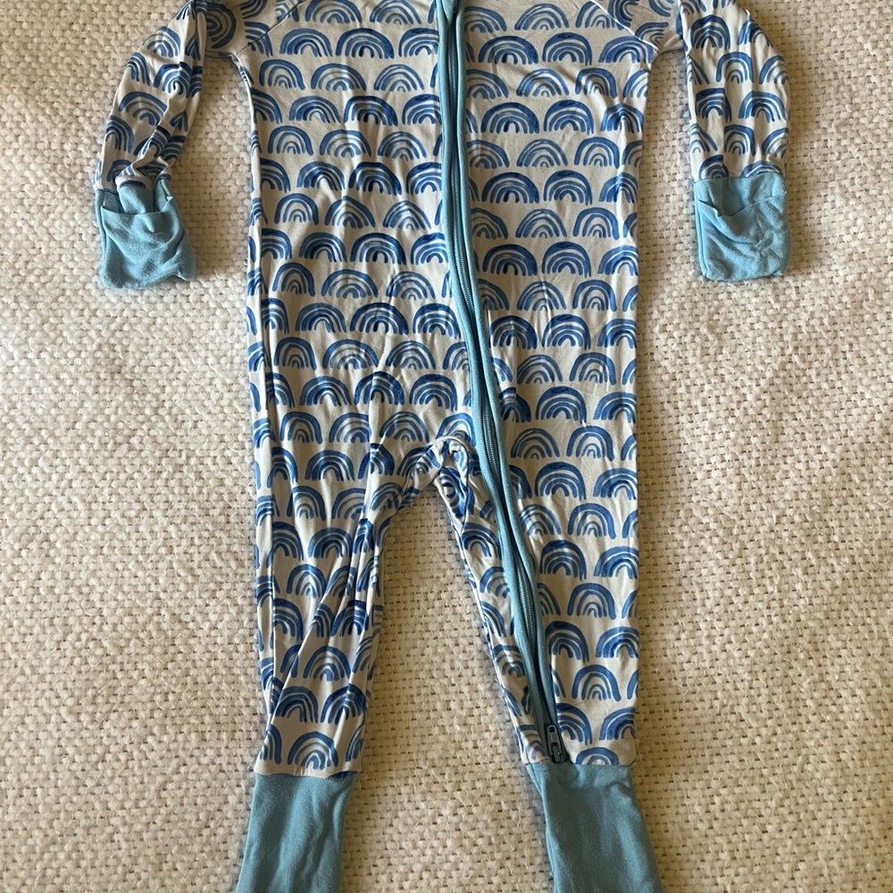 Little Sleepies Blue Rainbow Bamboo Pajamas